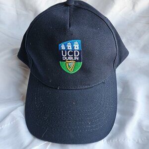 UCD Baseball Cap with a full coloured UCD crest centred on the front. NWT Navy